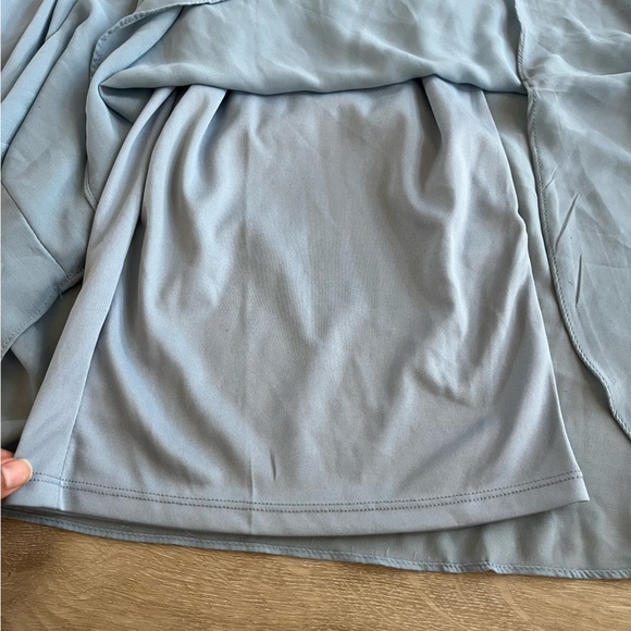 1. STATE Sleeveless Wide Leg Flowy Jumpsuit High Neck Light Blue SZ S - Picture 14 of 16